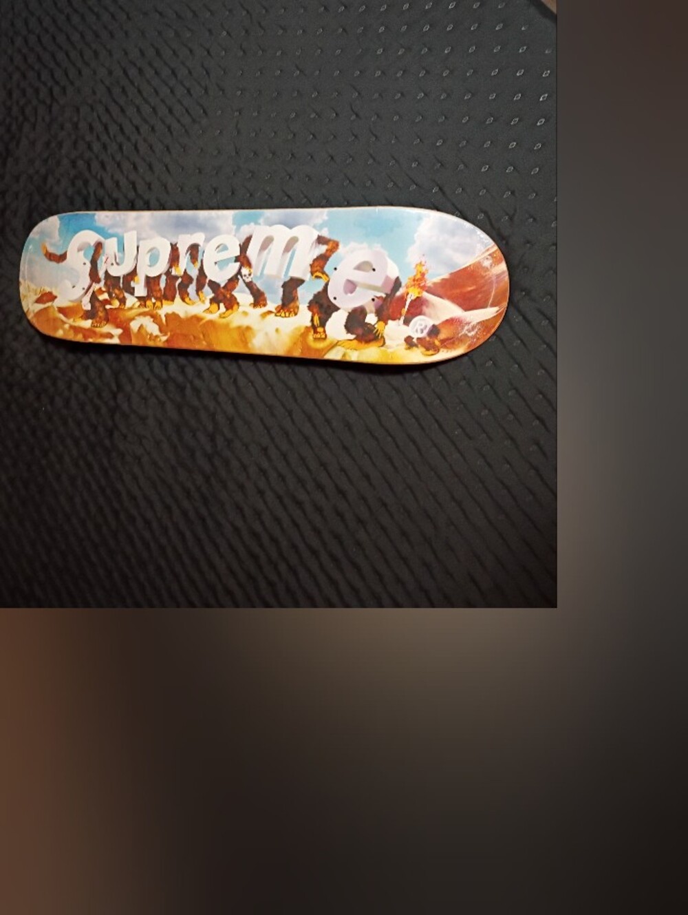 Supreme Orange, Blue & White Graphic Skate Deck Art